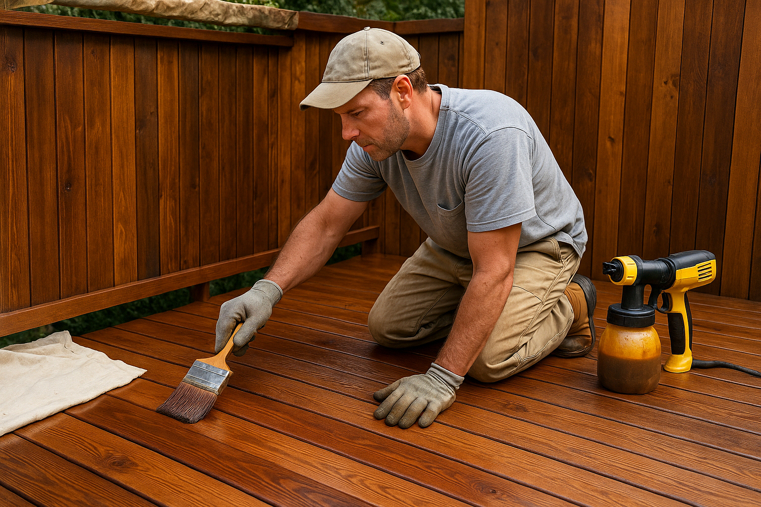 Beautifully stained deck by Exterior Images Painting