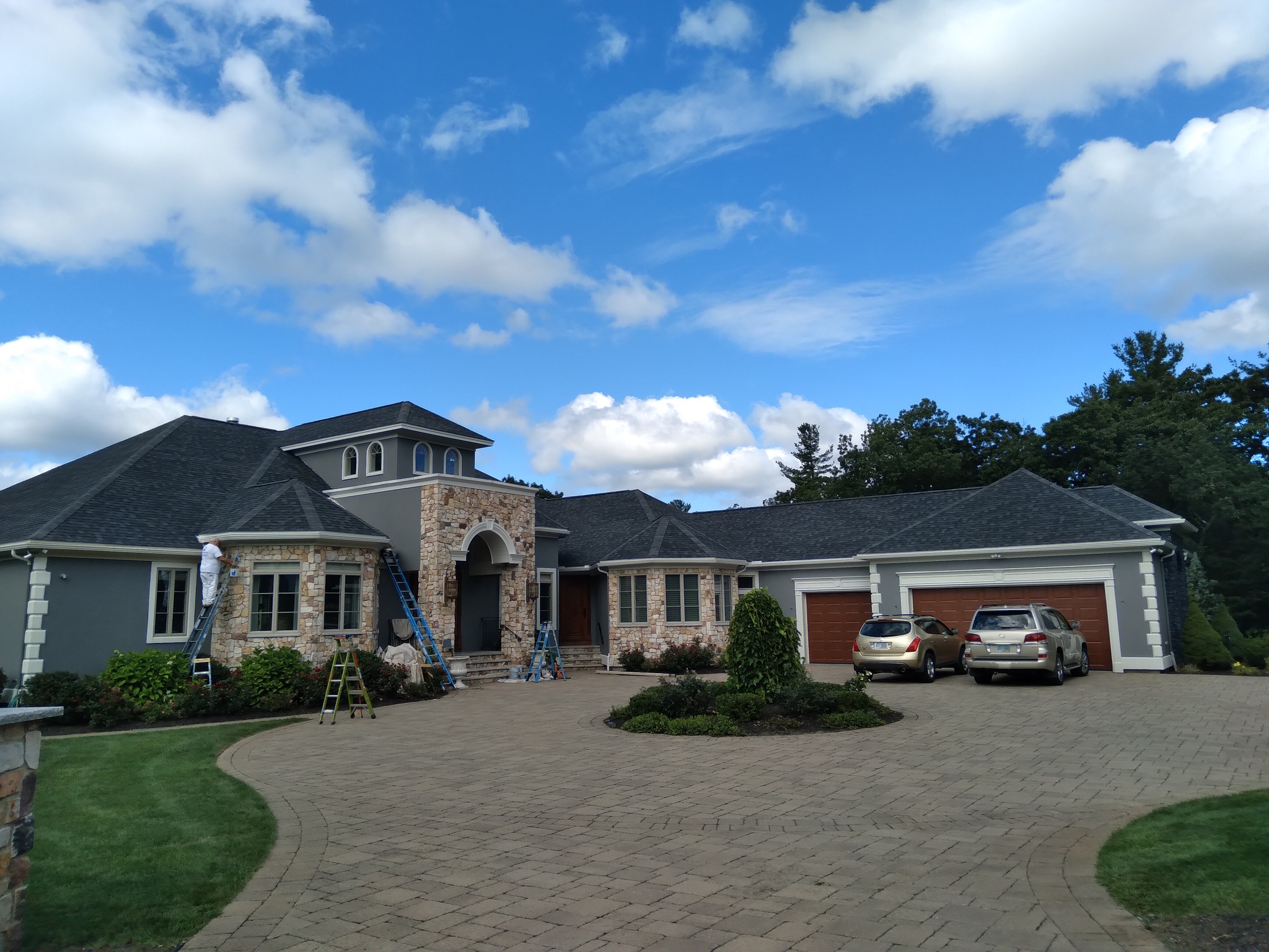 Close-up of quality paint job or handshake illustration